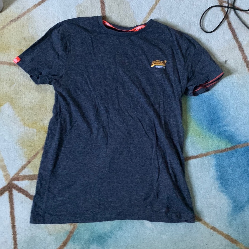 Super dry, navy blue T-shirt, men L
